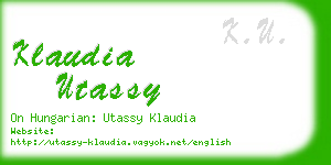 klaudia utassy business card